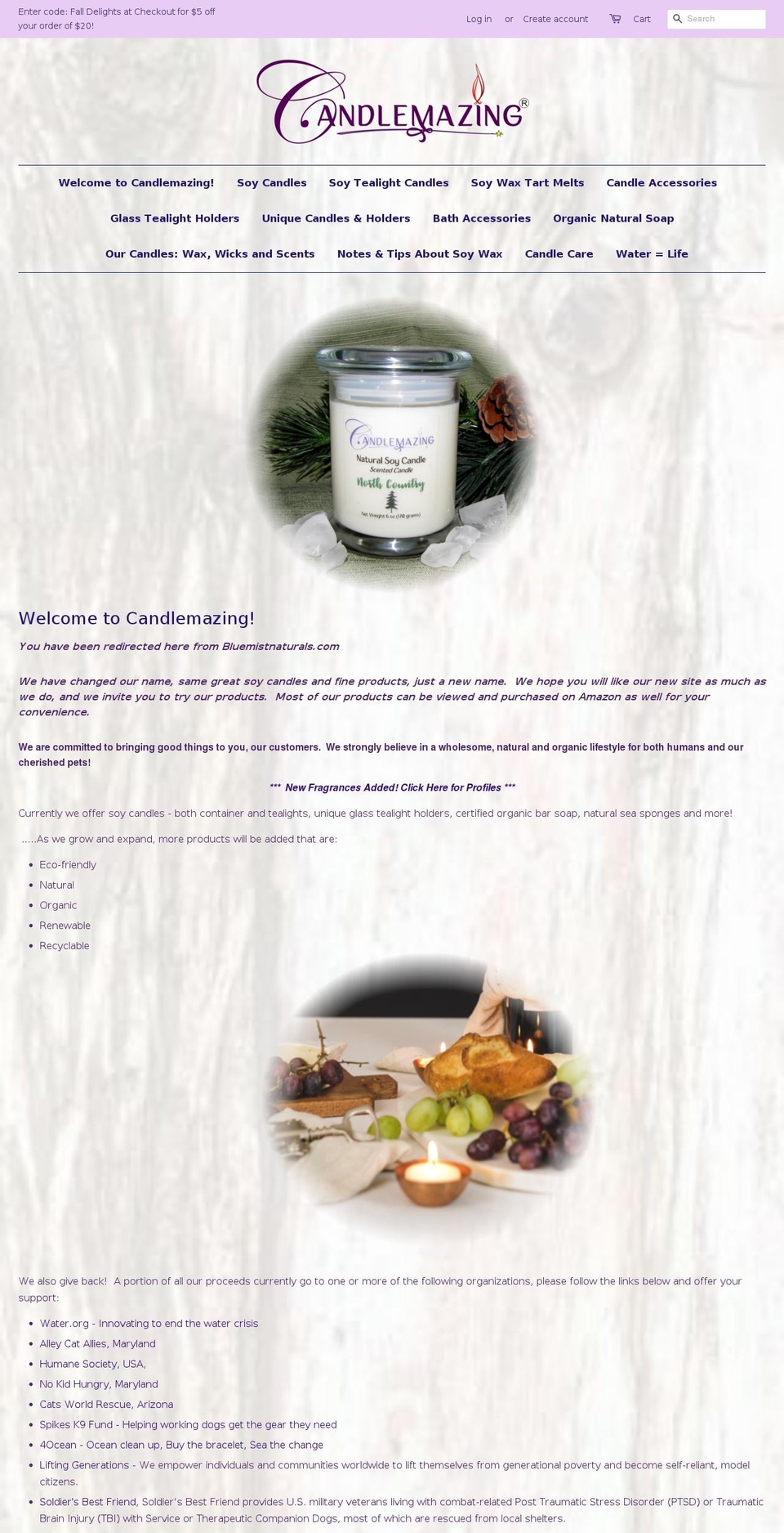 bluemistnaturals.com — Shopify storefront screenshot