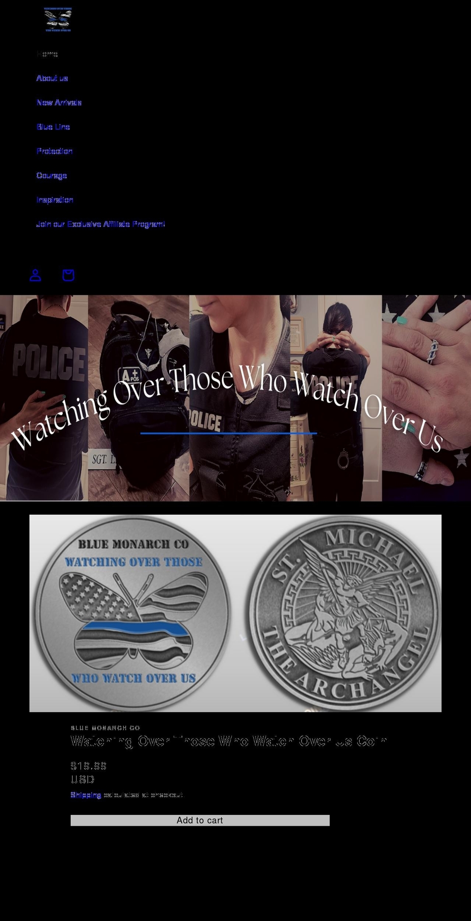 bluemonarchco.com shopify website screenshot