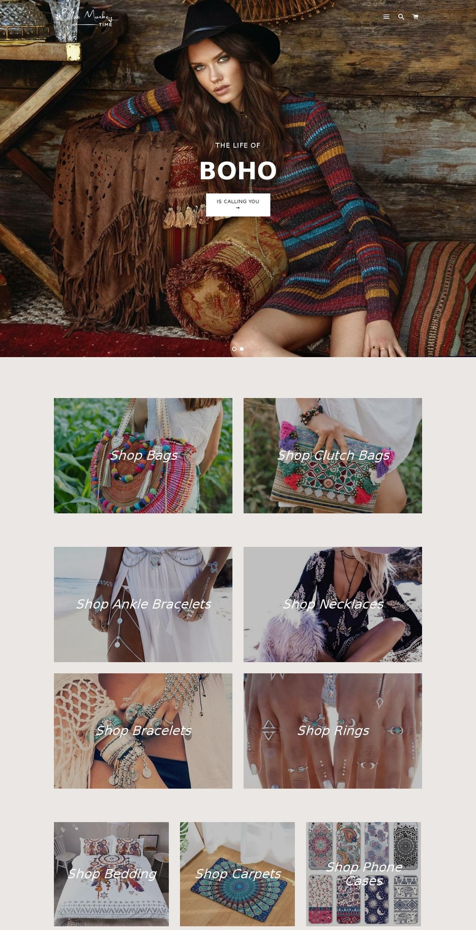 bluemonkeytime.com — Shopify storefront screenshot