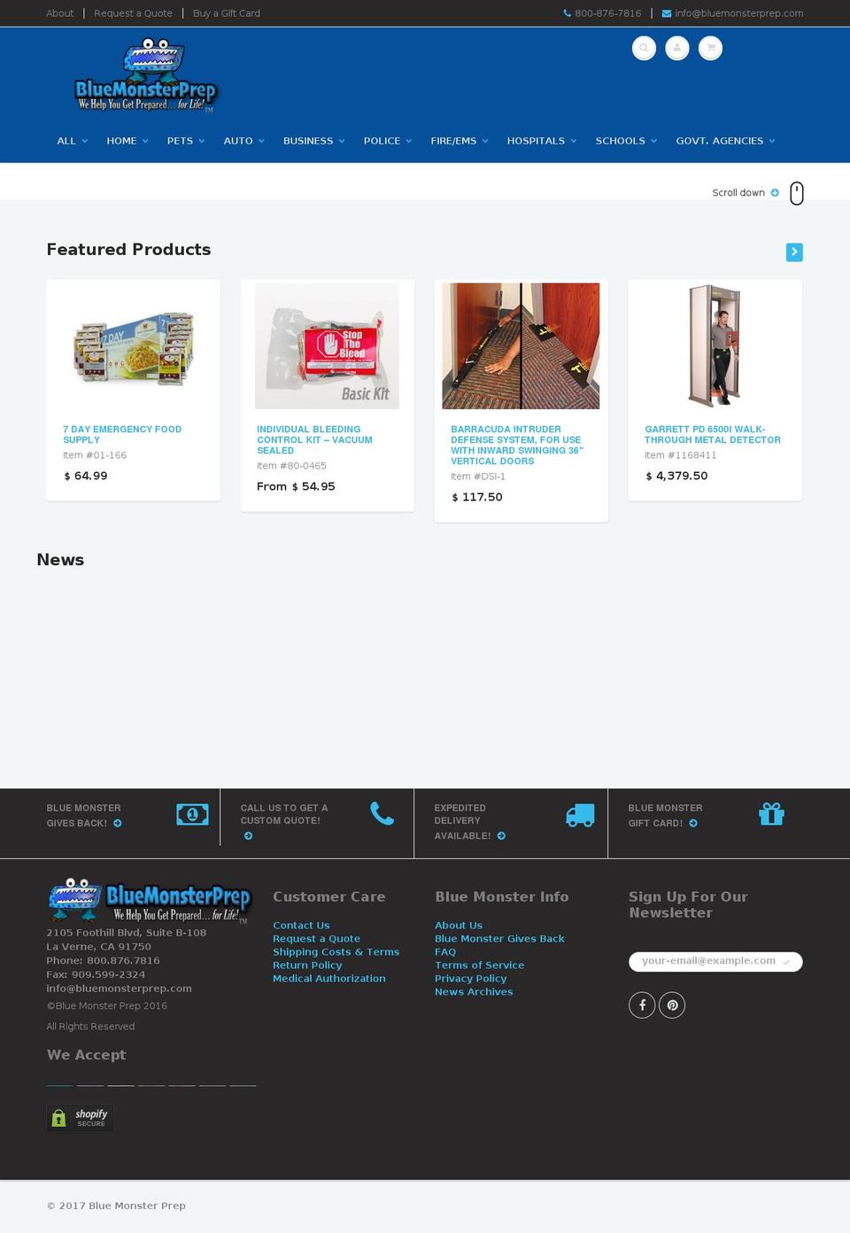 bluemonsterprep.com shopify website screenshot