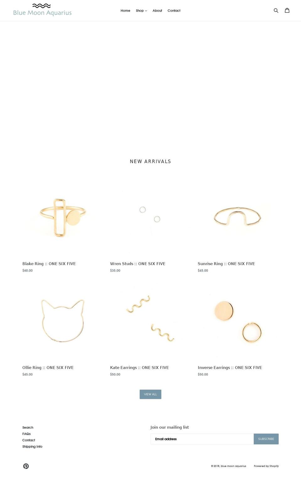 bluemoonaquarius.com shopify website screenshot