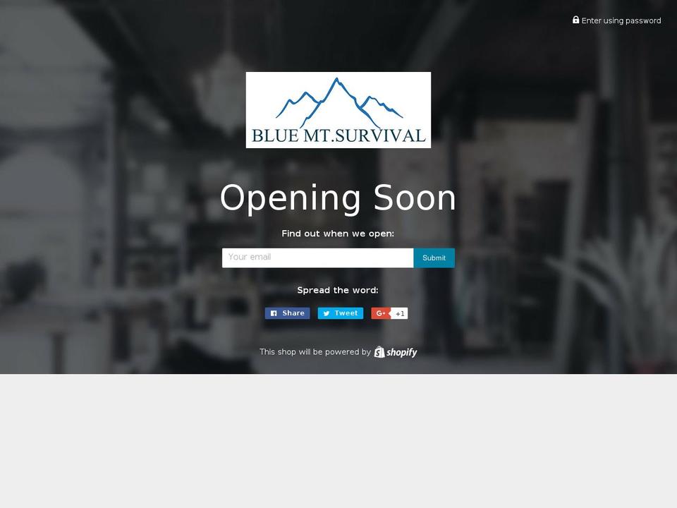 bluemtsurvival.us shopify website screenshot