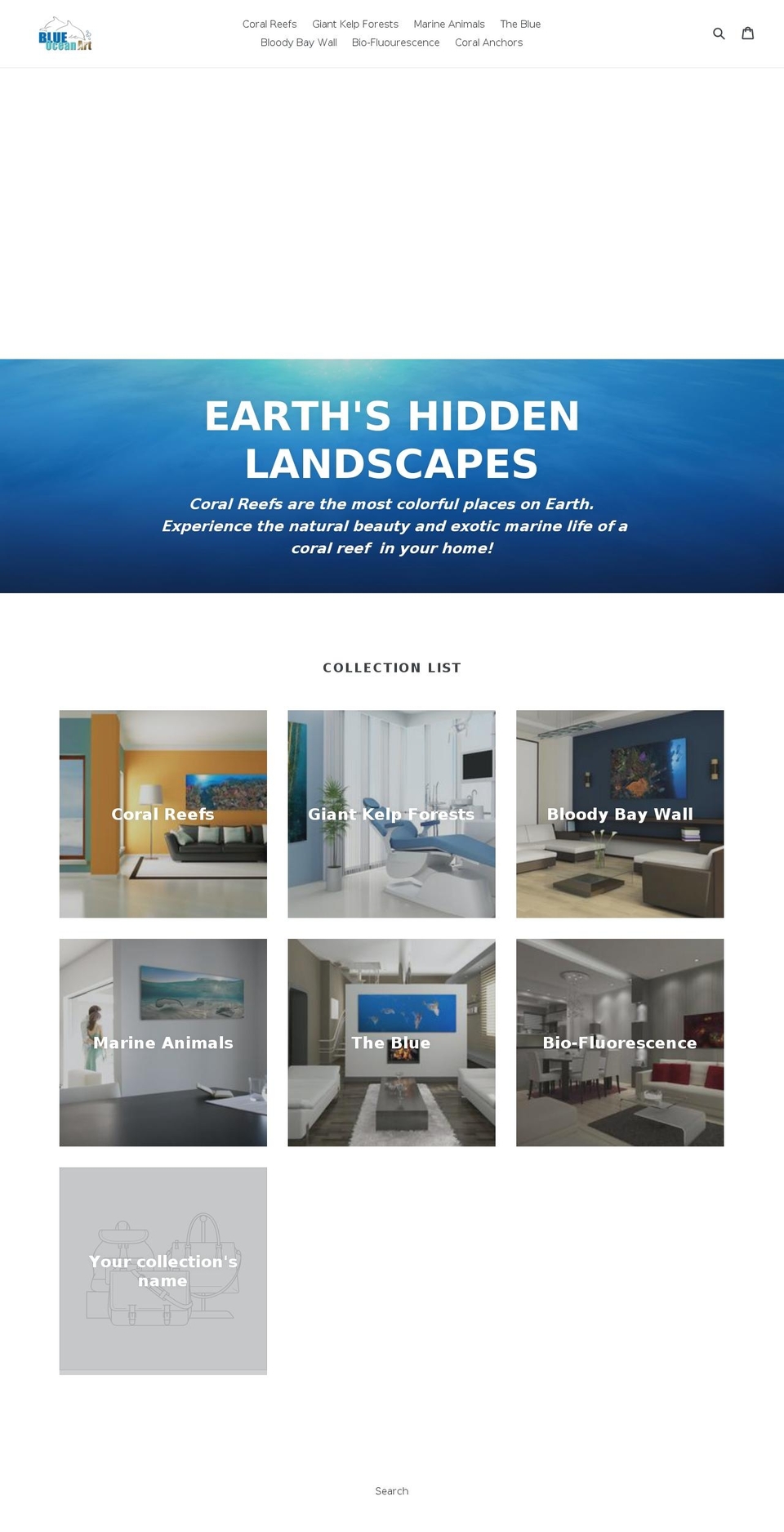 blueoceanartmobile.com — Shopify storefront screenshot