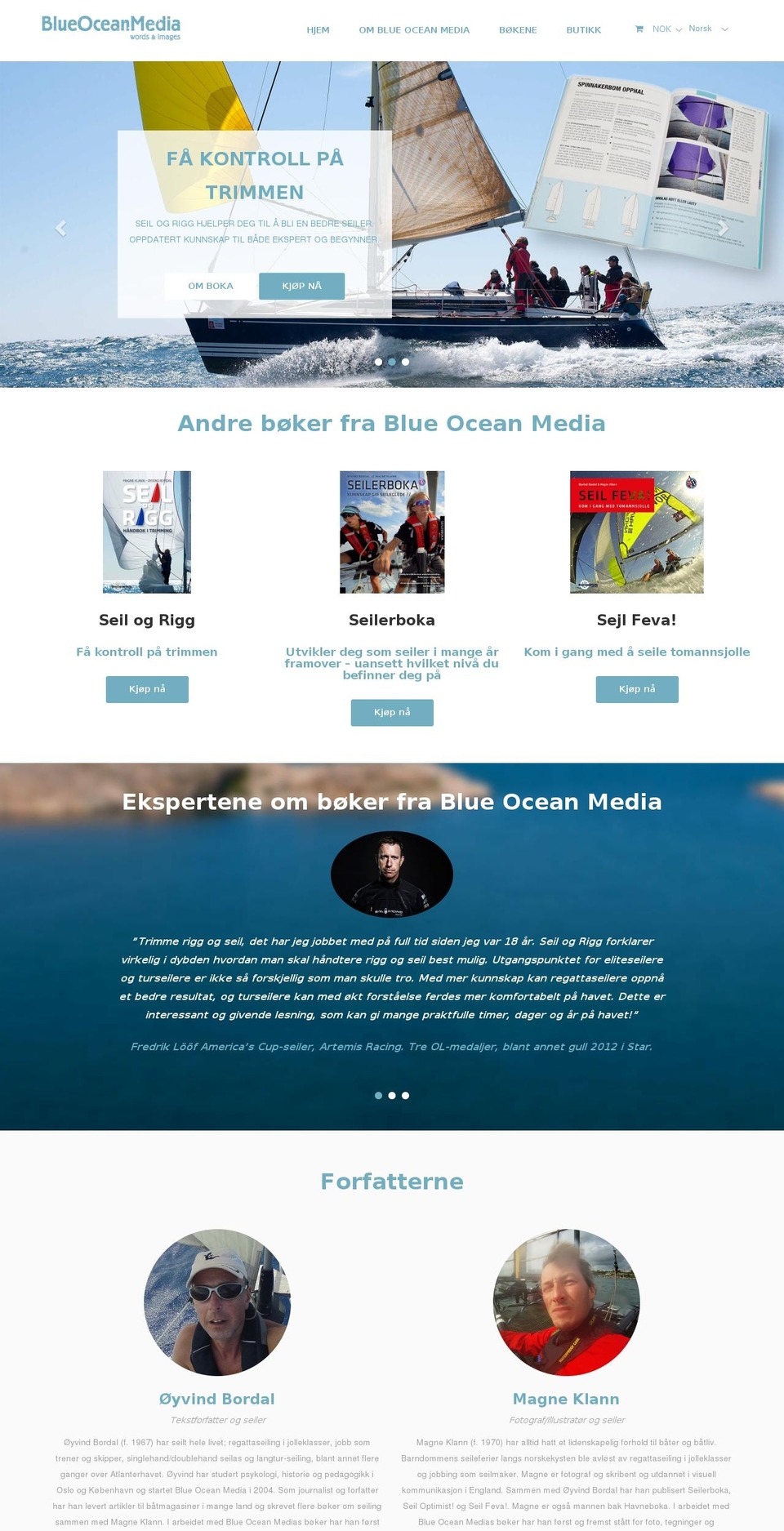 Blue Ocean Media by Satisphy Shopify theme site example blueoceanmediabooks.no