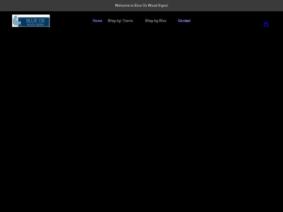 blueoxwoodsigns.com shopify website screenshot