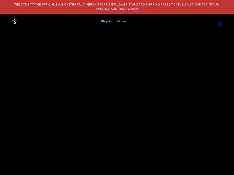blueoystercultmerch.co.uk shopify website screenshot