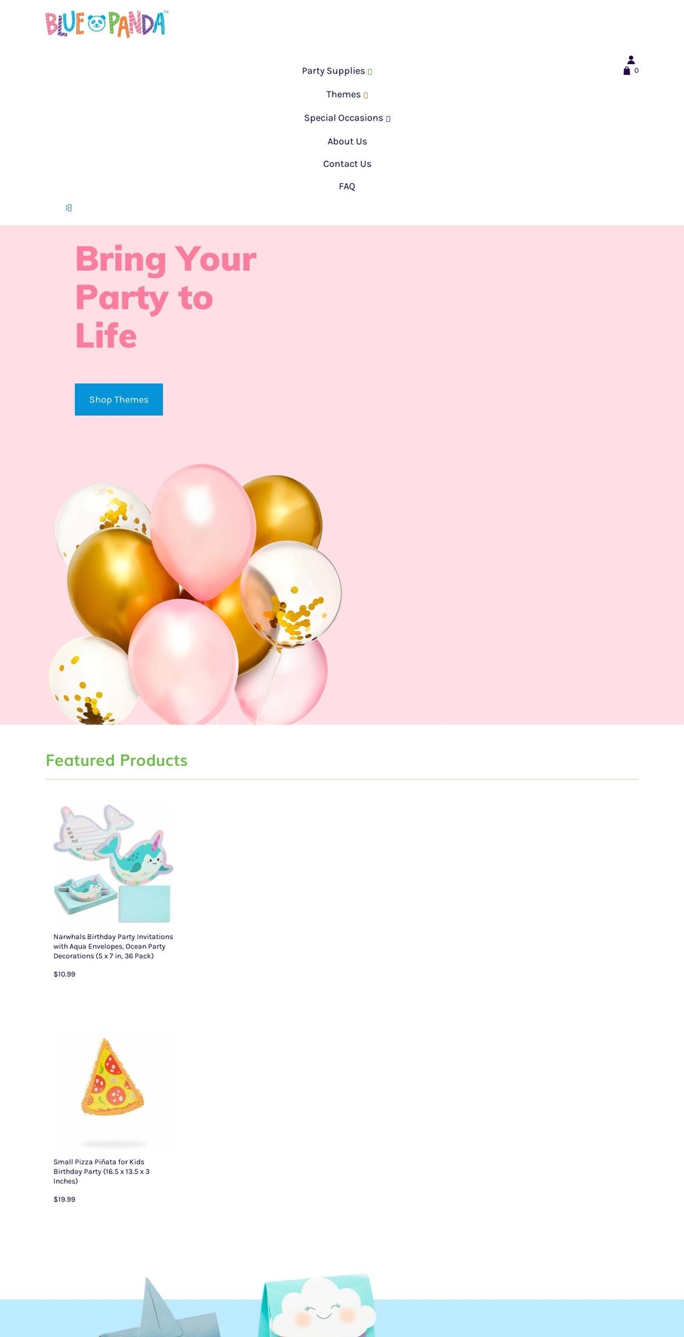 bluepanda.co shopify website screenshot