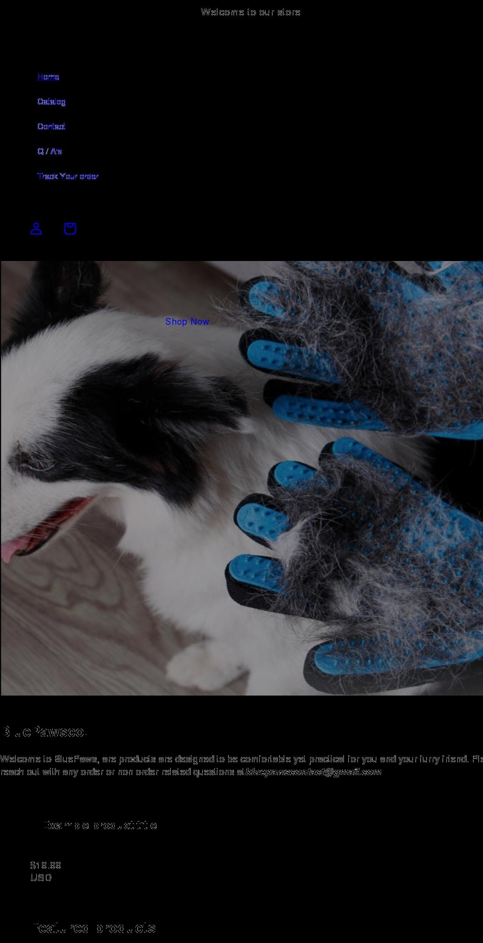 bluepawsco.com shopify website screenshot