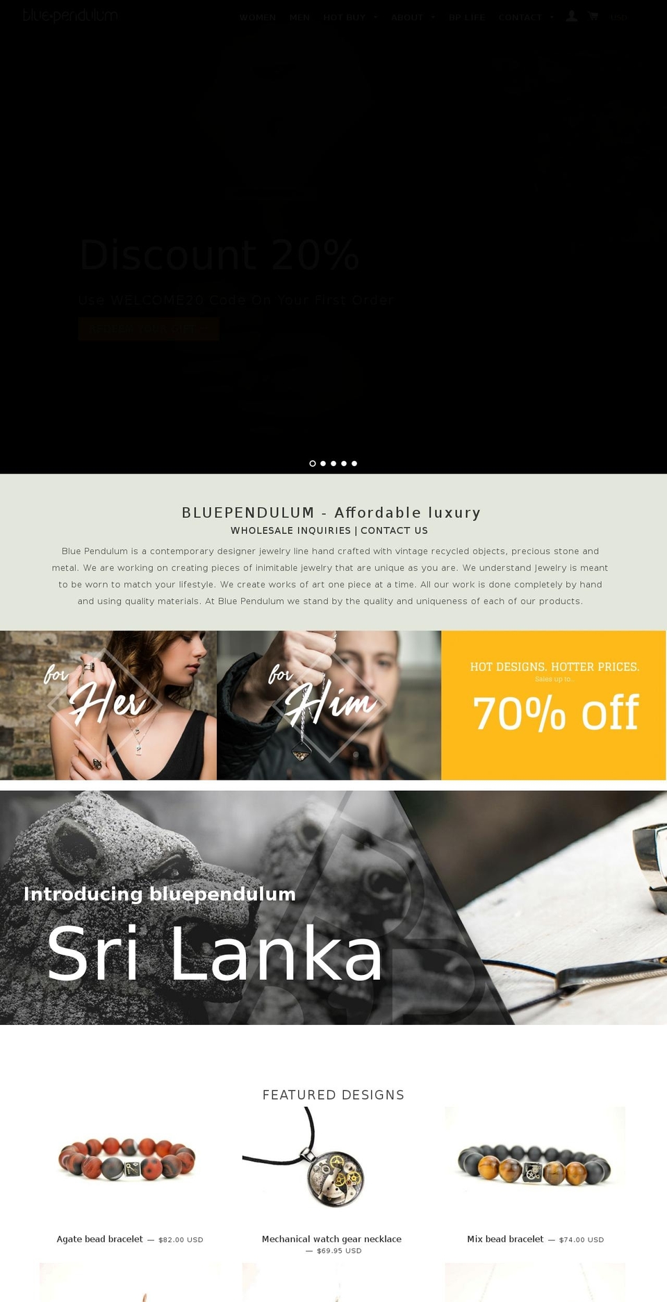 bluependulum.com shopify website screenshot