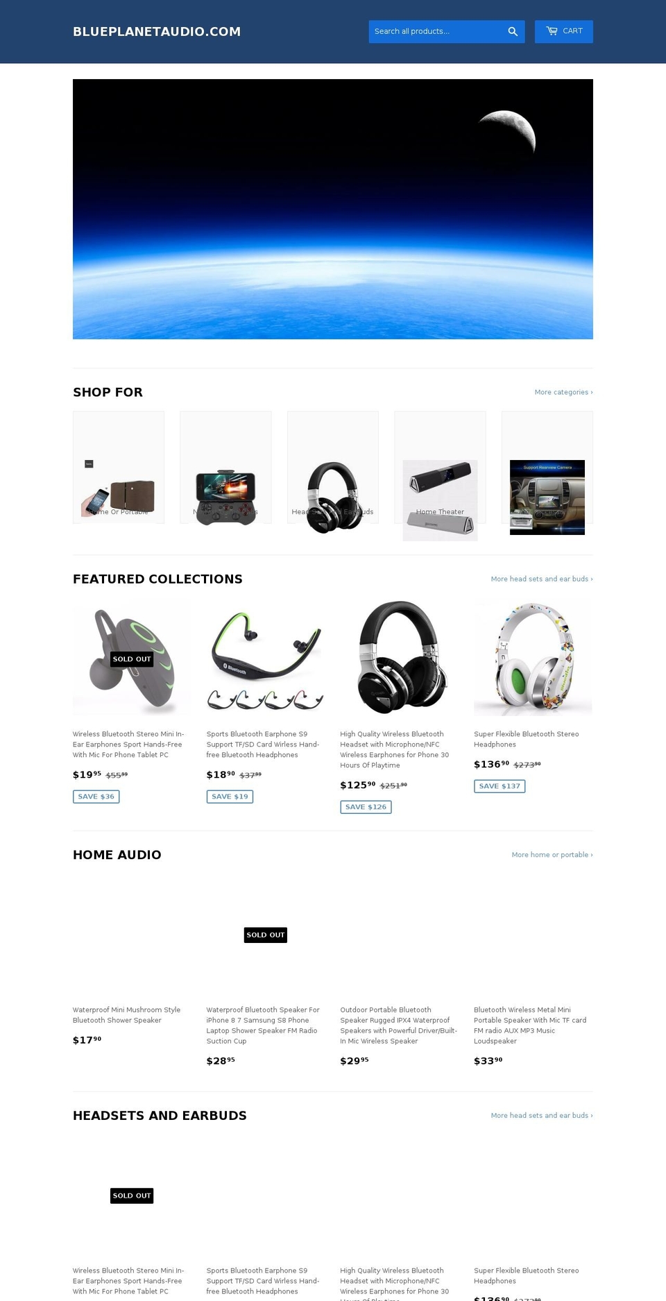 blueplanetaudio.com shopify website screenshot