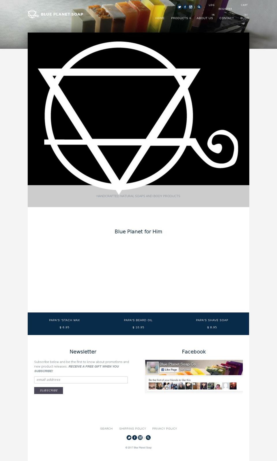 blueplanetsoap.com shopify website screenshot