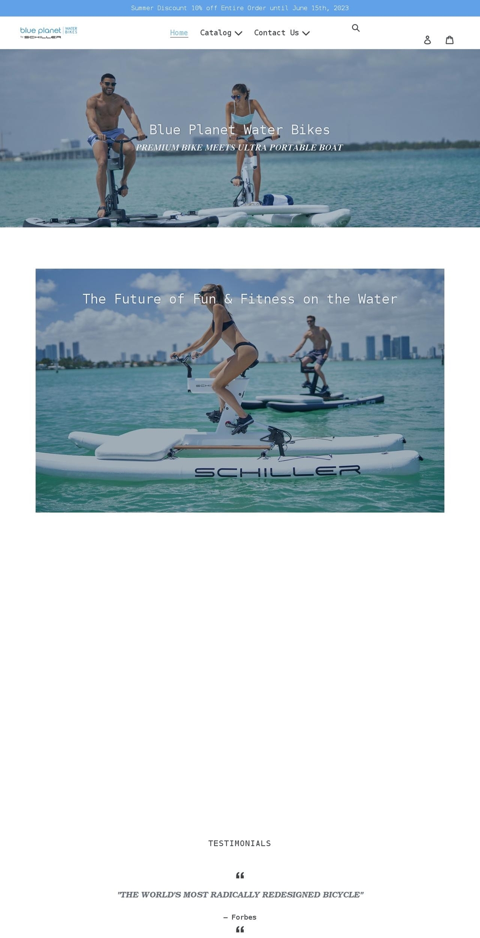 blueplanetwaterbikes.ca shopify website screenshot