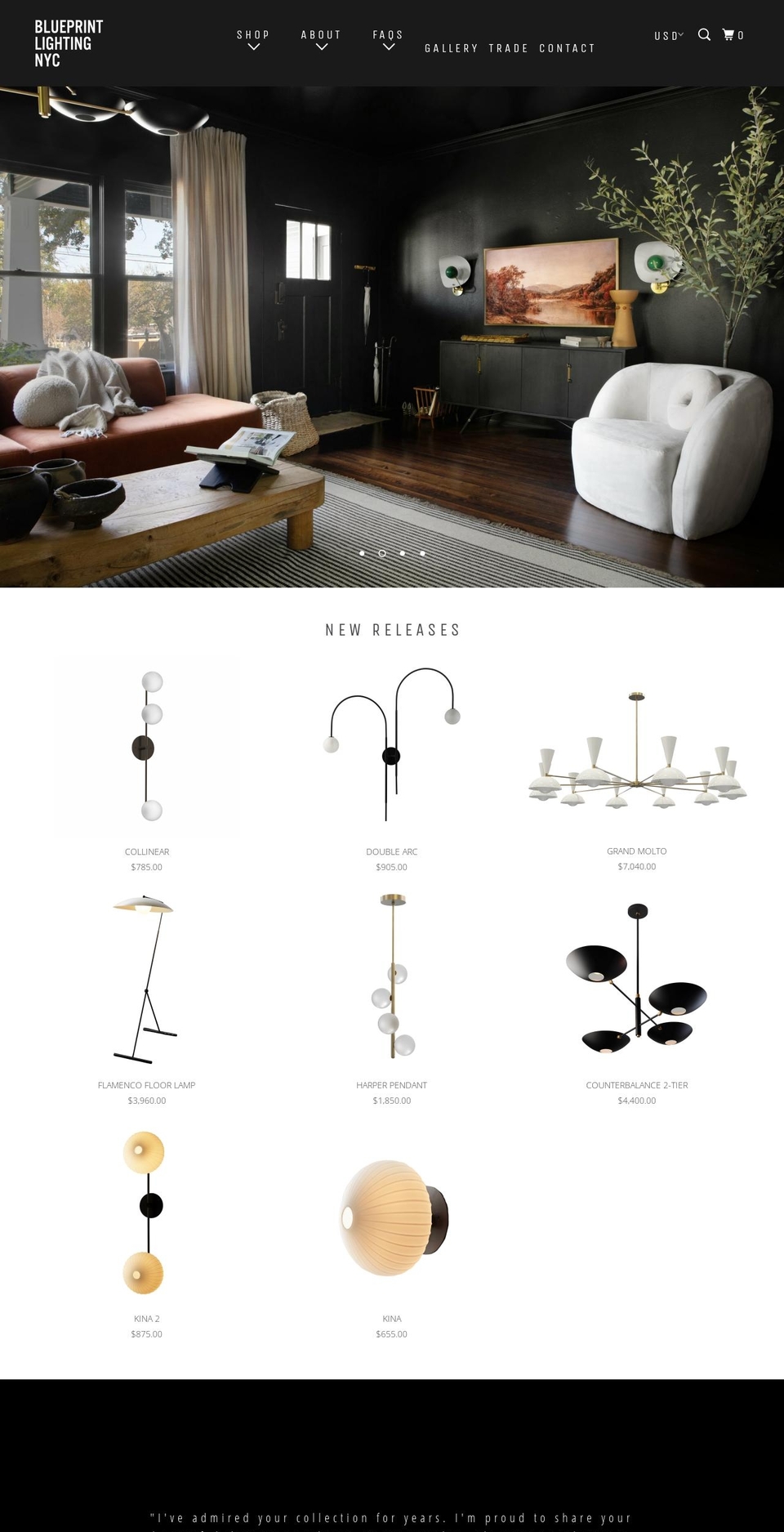 blueprintlights.com — Shopify storefront screenshot