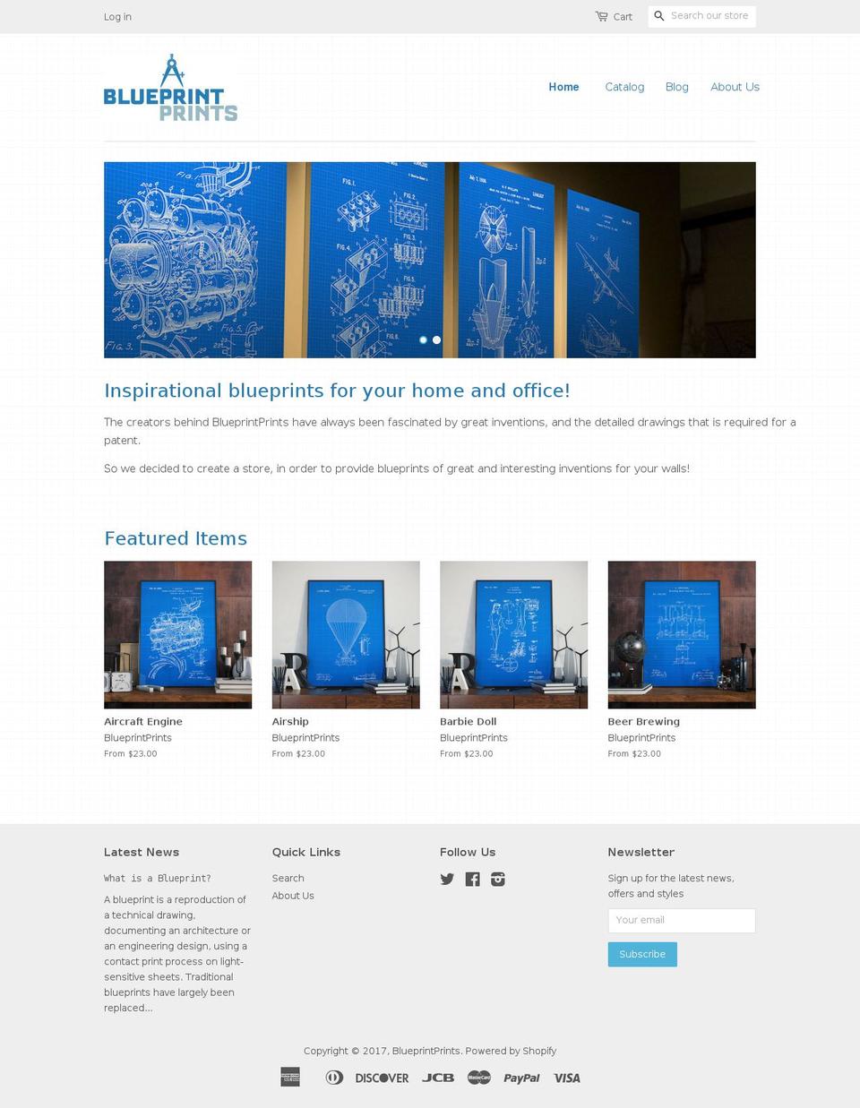 blueprintprints.com shopify website screenshot