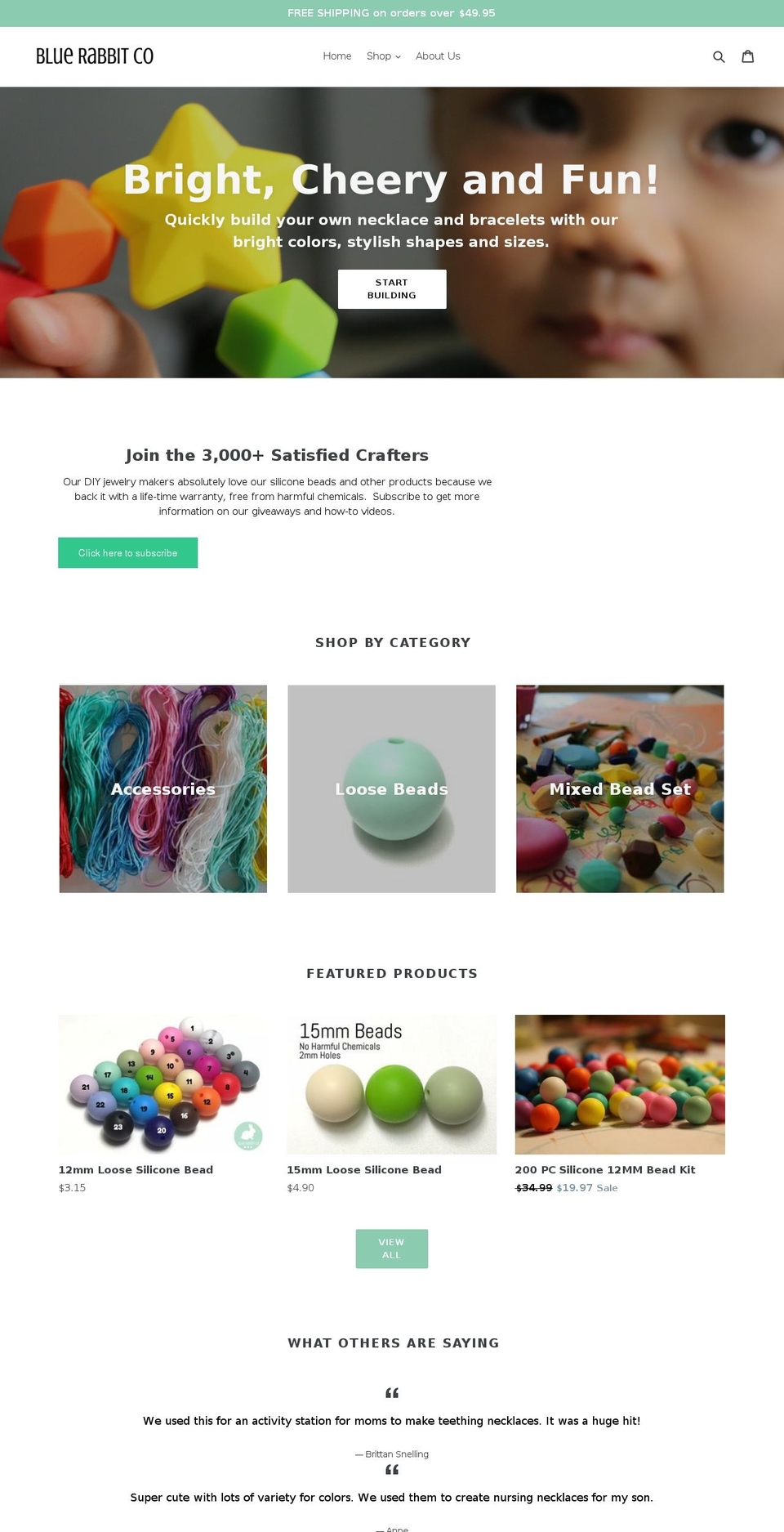 bluerabbitco.com shopify website screenshot