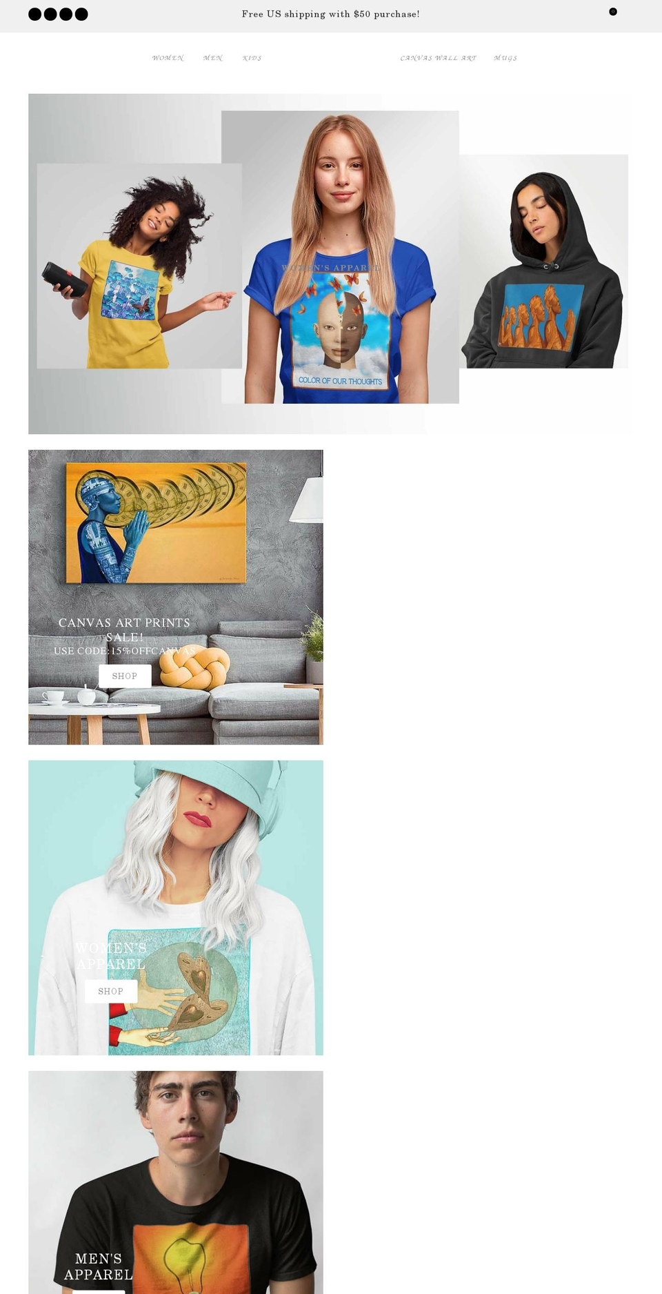 blueraventees.com — Shopify storefront screenshot