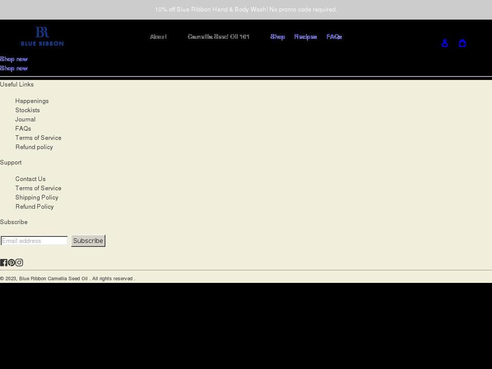 blueribbonoil.com shopify website screenshot