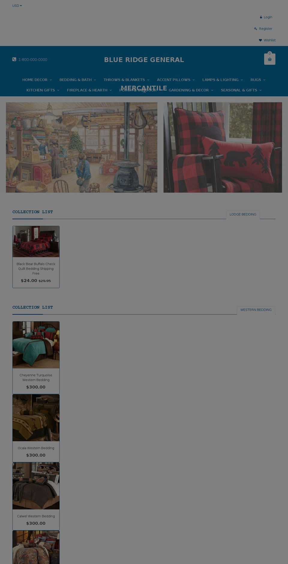 blueridgegeneralmercantile.com — Shopify storefront screenshot