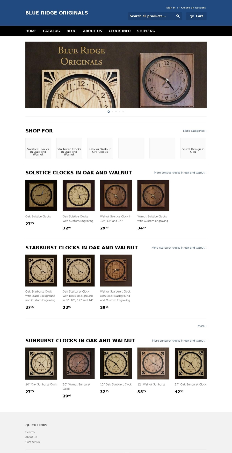 blueridgeoriginals.com shopify website screenshot