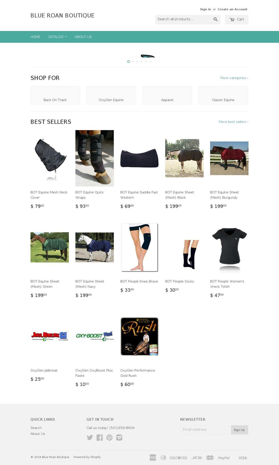 blueroanboutique.com shopify website screenshot