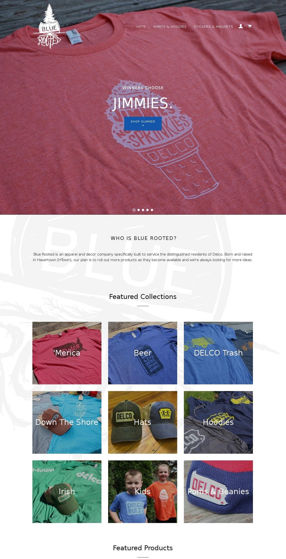 bluerooted.com shopify website screenshot