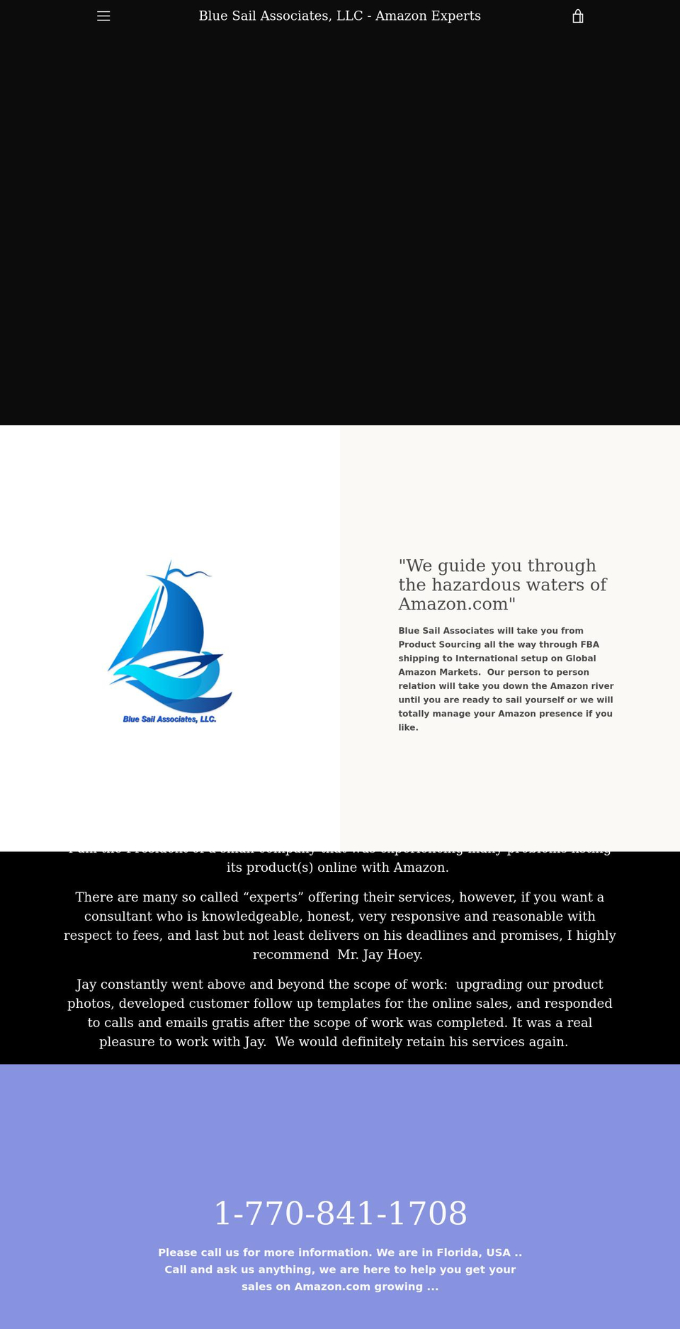 bluesailassociates.com shopify website screenshot