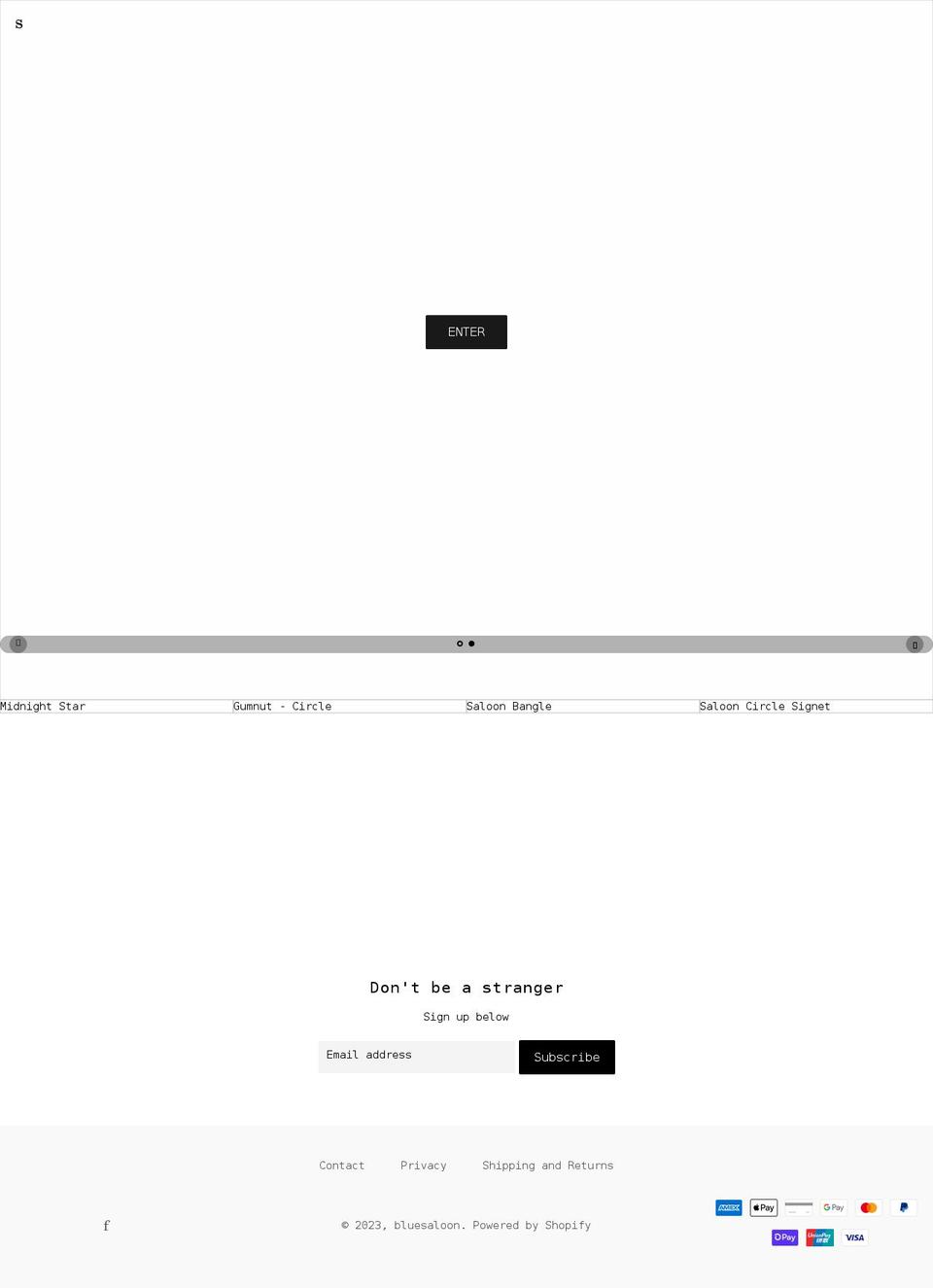 bluesaloon.com shopify website screenshot