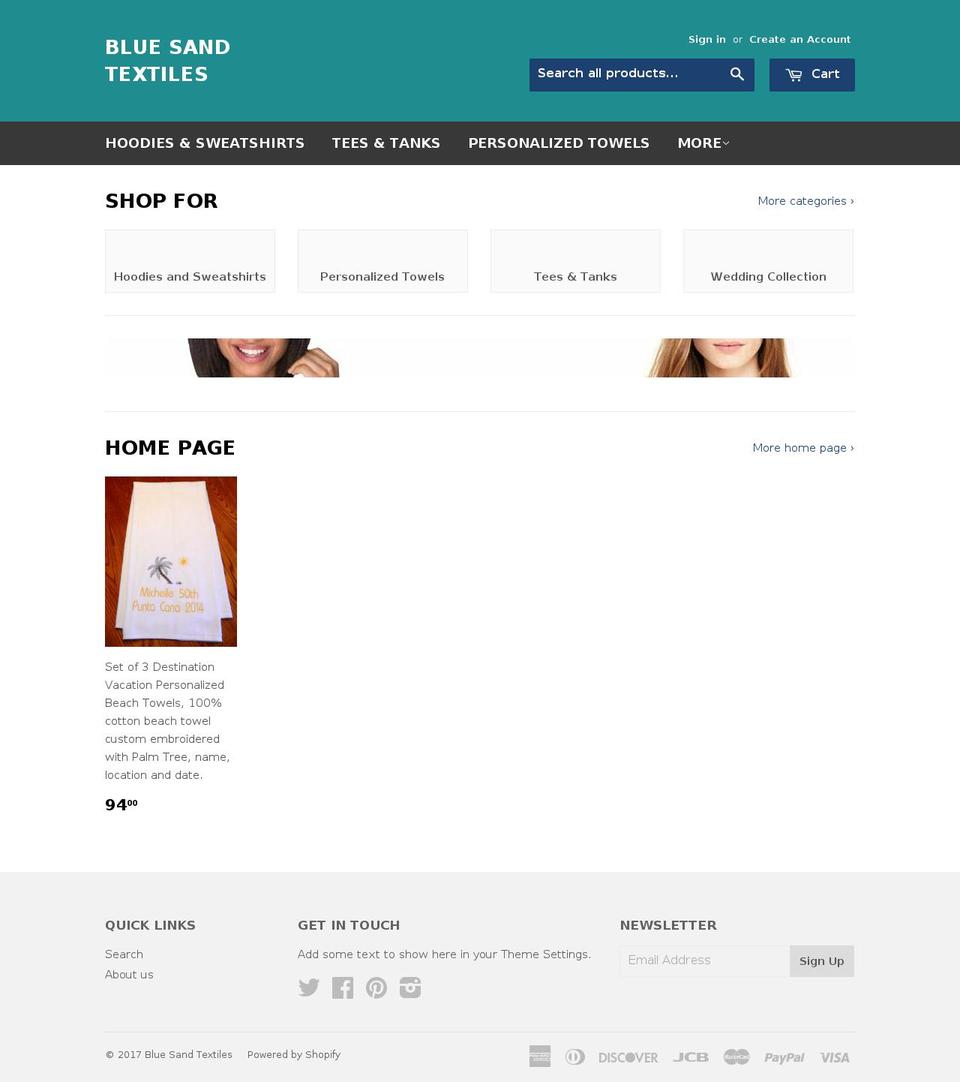 bluesandtextiles.com shopify website screenshot