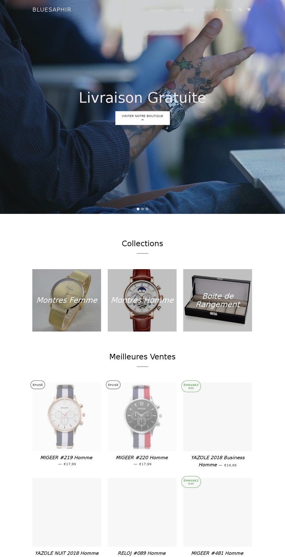 bluesaphir.com — Shopify storefront screenshot