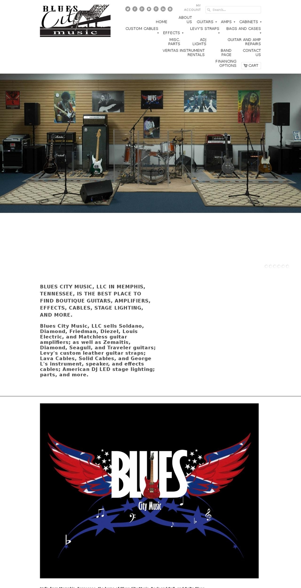 bluescitymusic.com shopify website screenshot