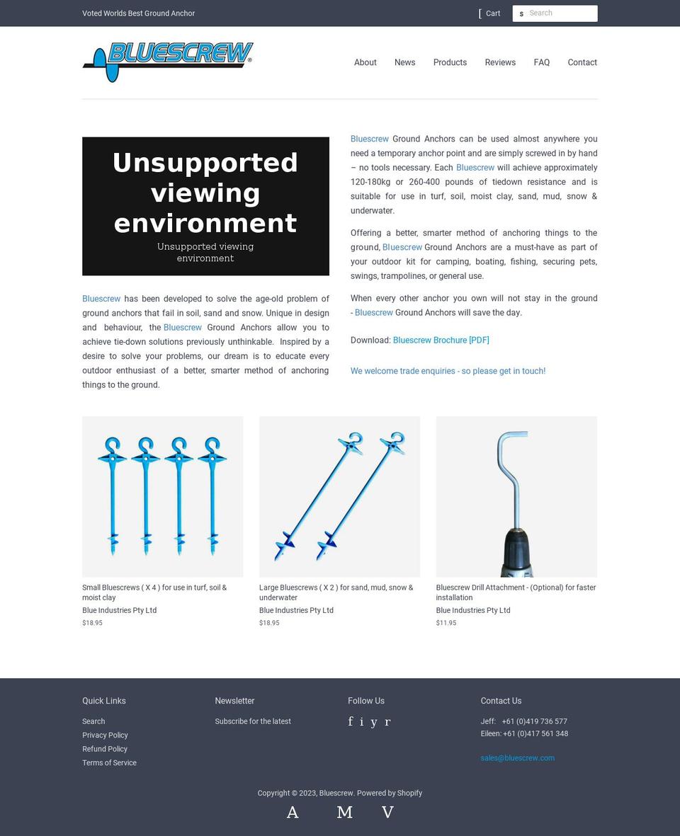 bluescrew.com shopify website screenshot
