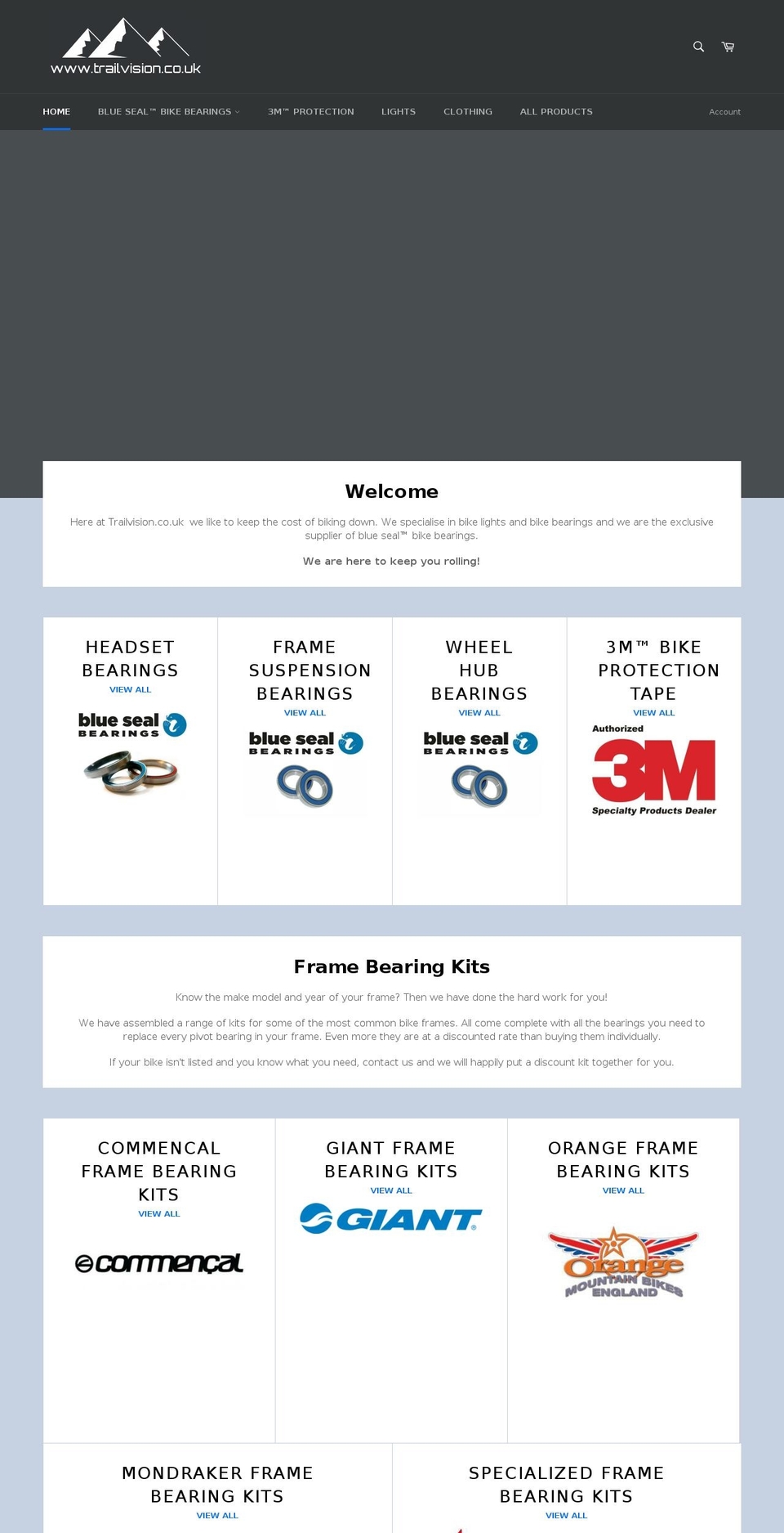bluesealbearings.com — Shopify storefront screenshot
