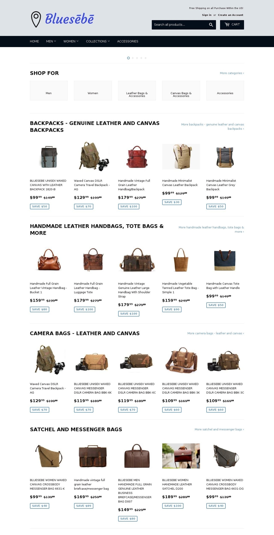 bluesebe.com — Shopify storefront screenshot