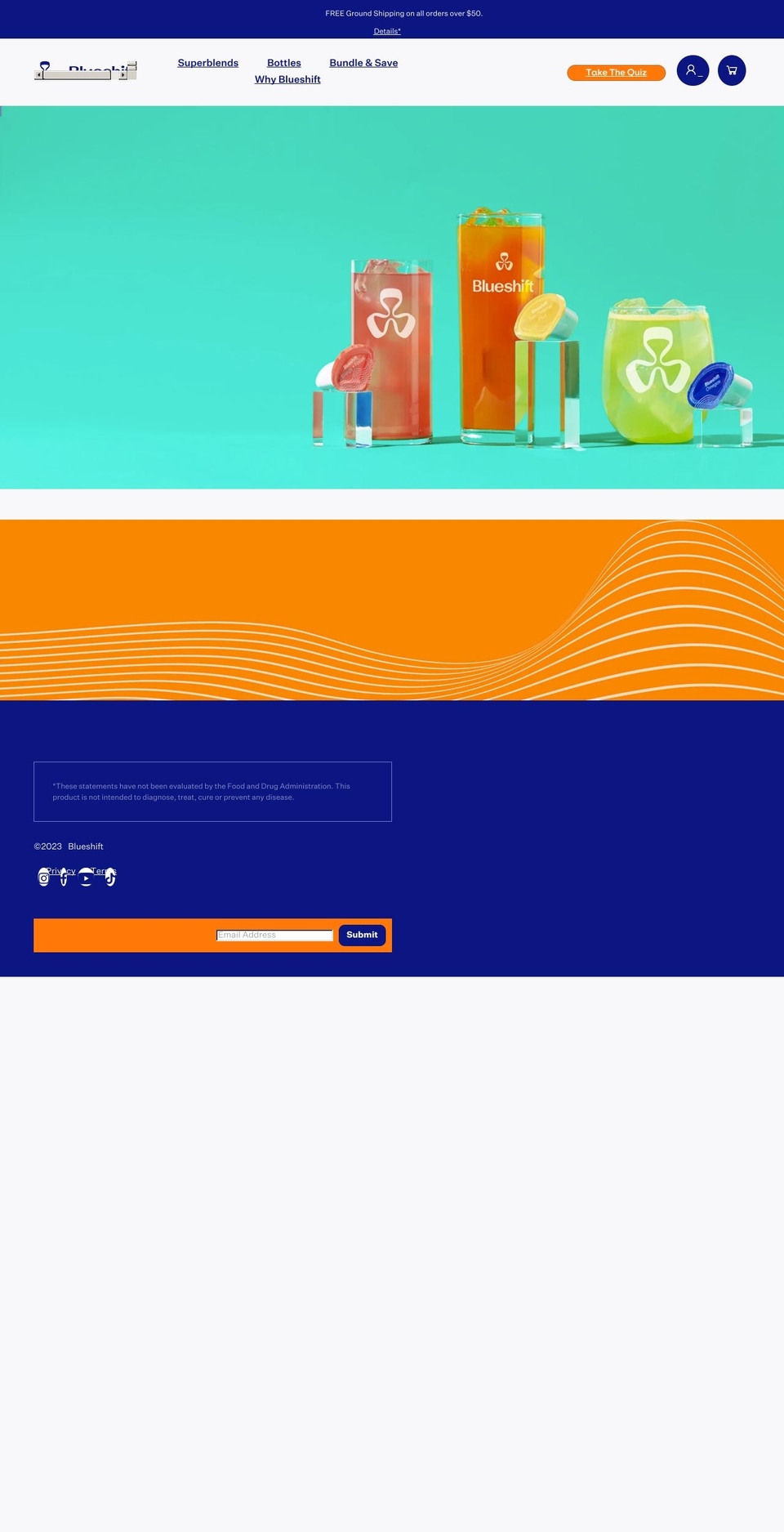 blueshiftnutrition.com shopify website screenshot