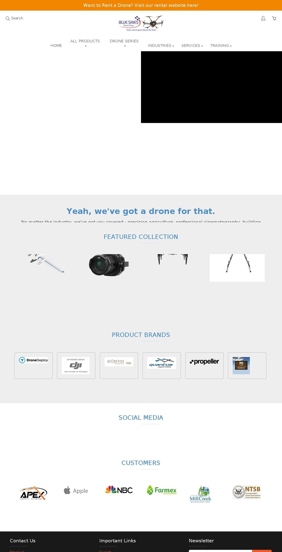 blueskiesdroneshop.com — Shopify storefront screenshot