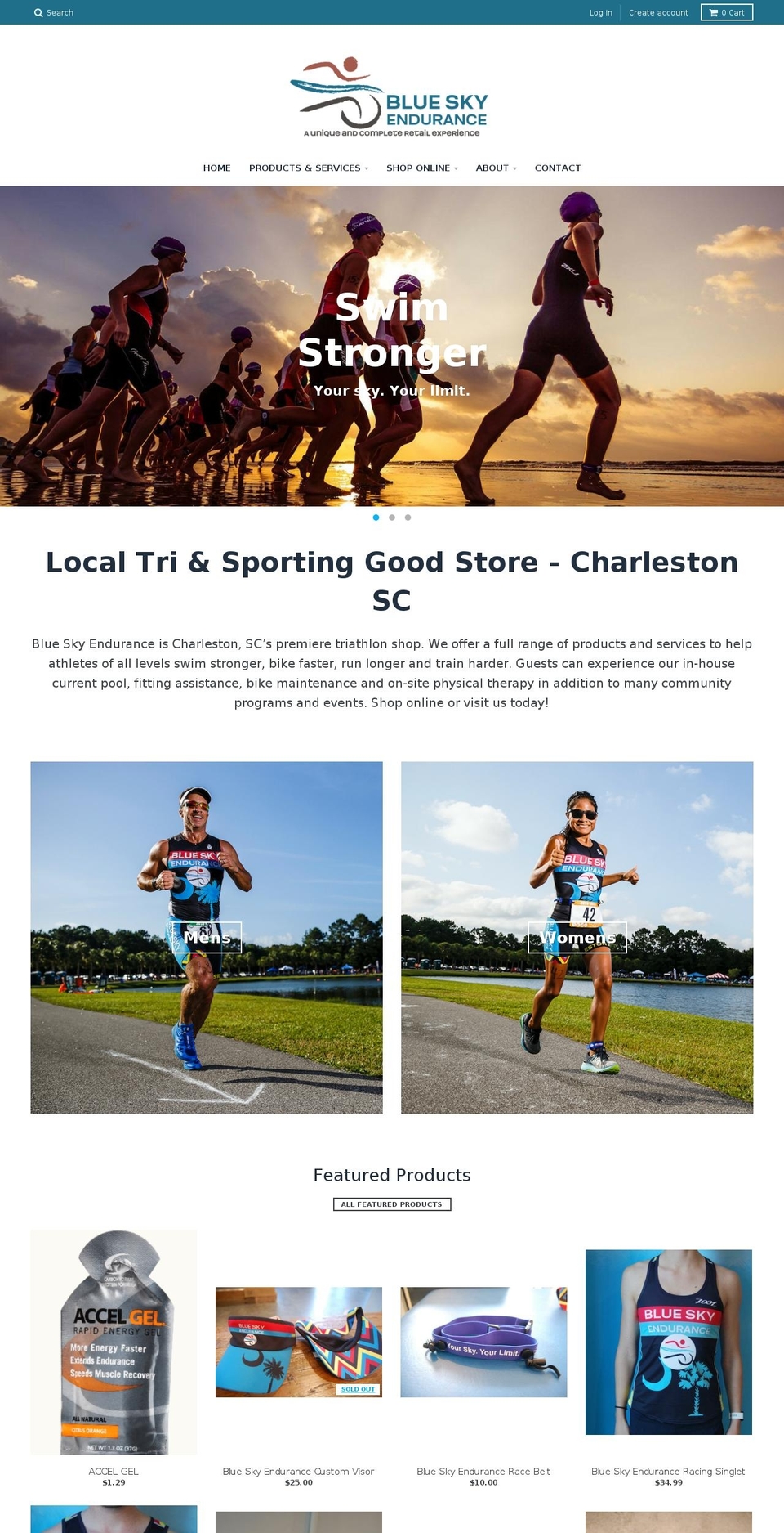 blueskyendurance.com shopify website screenshot