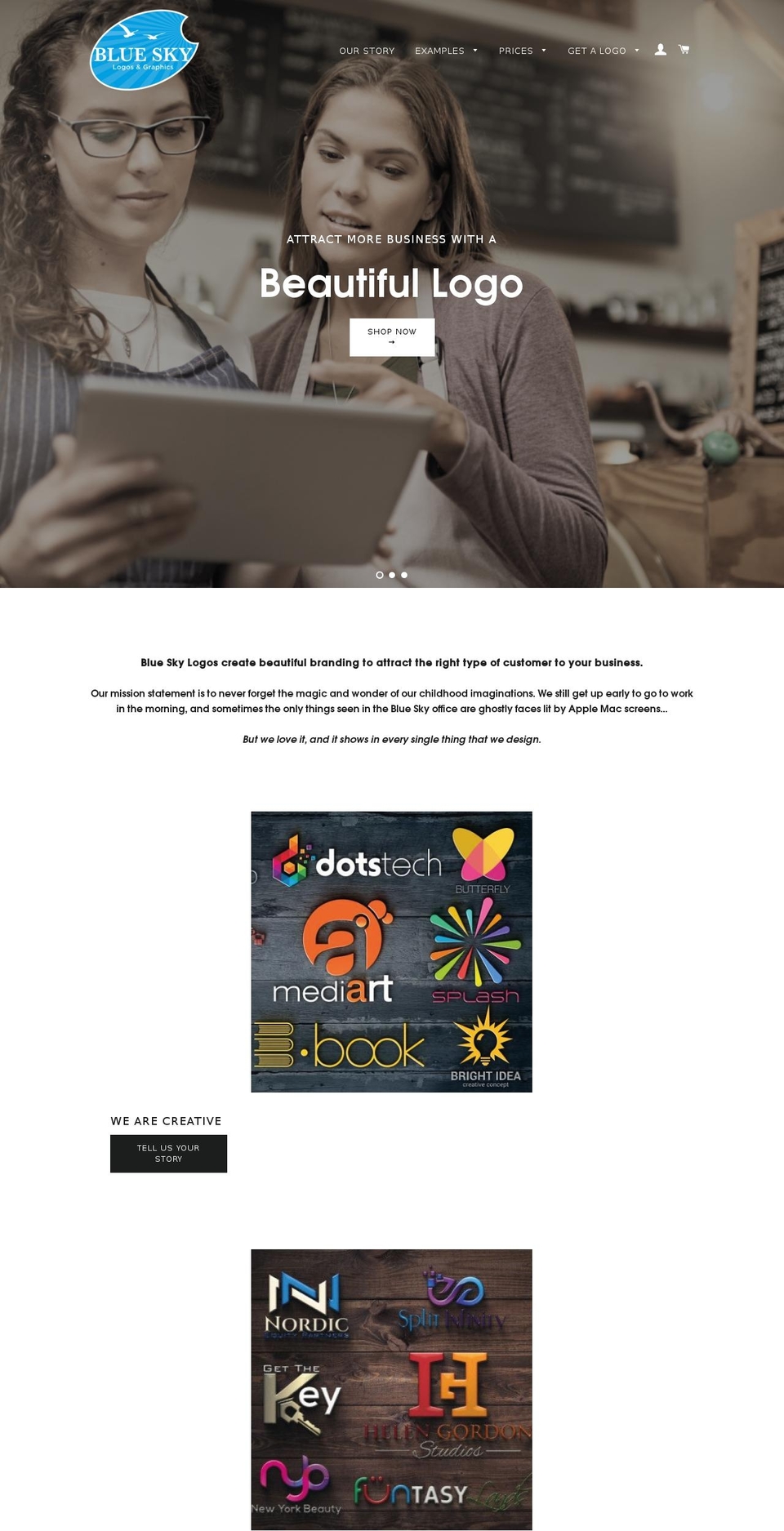 blueskylogos.com — Shopify storefront screenshot