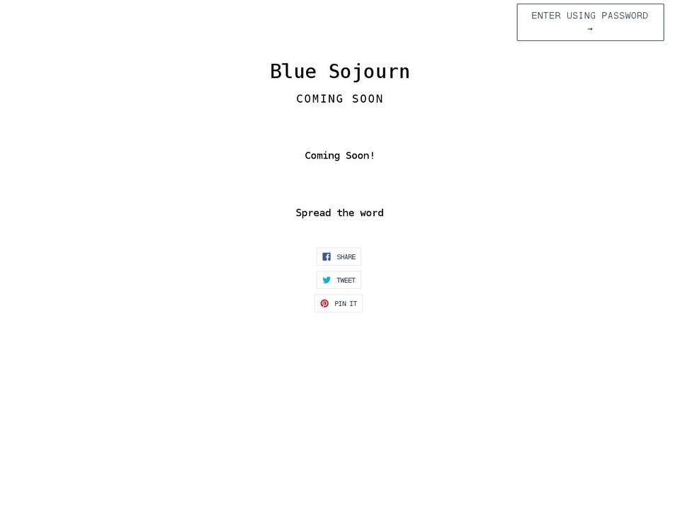 bluesojourn.com shopify website screenshot
