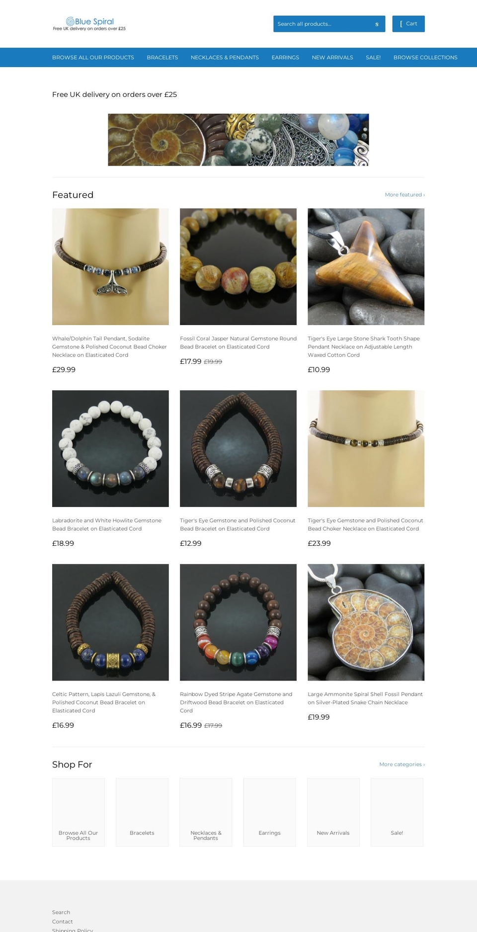 bluespiraljewellery.com shopify website screenshot