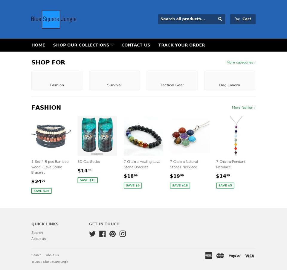 bluesquarejungle.com shopify website screenshot