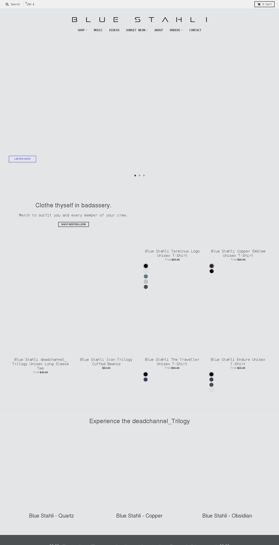 bluestahlimusic.com shopify website screenshot