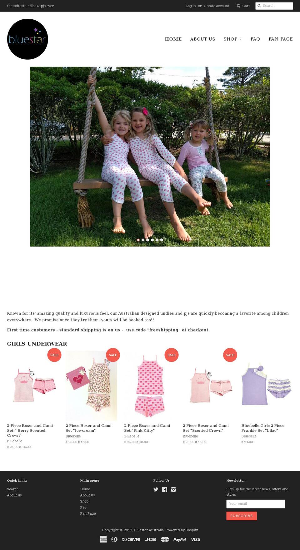 bluestaraustralia.com shopify website screenshot