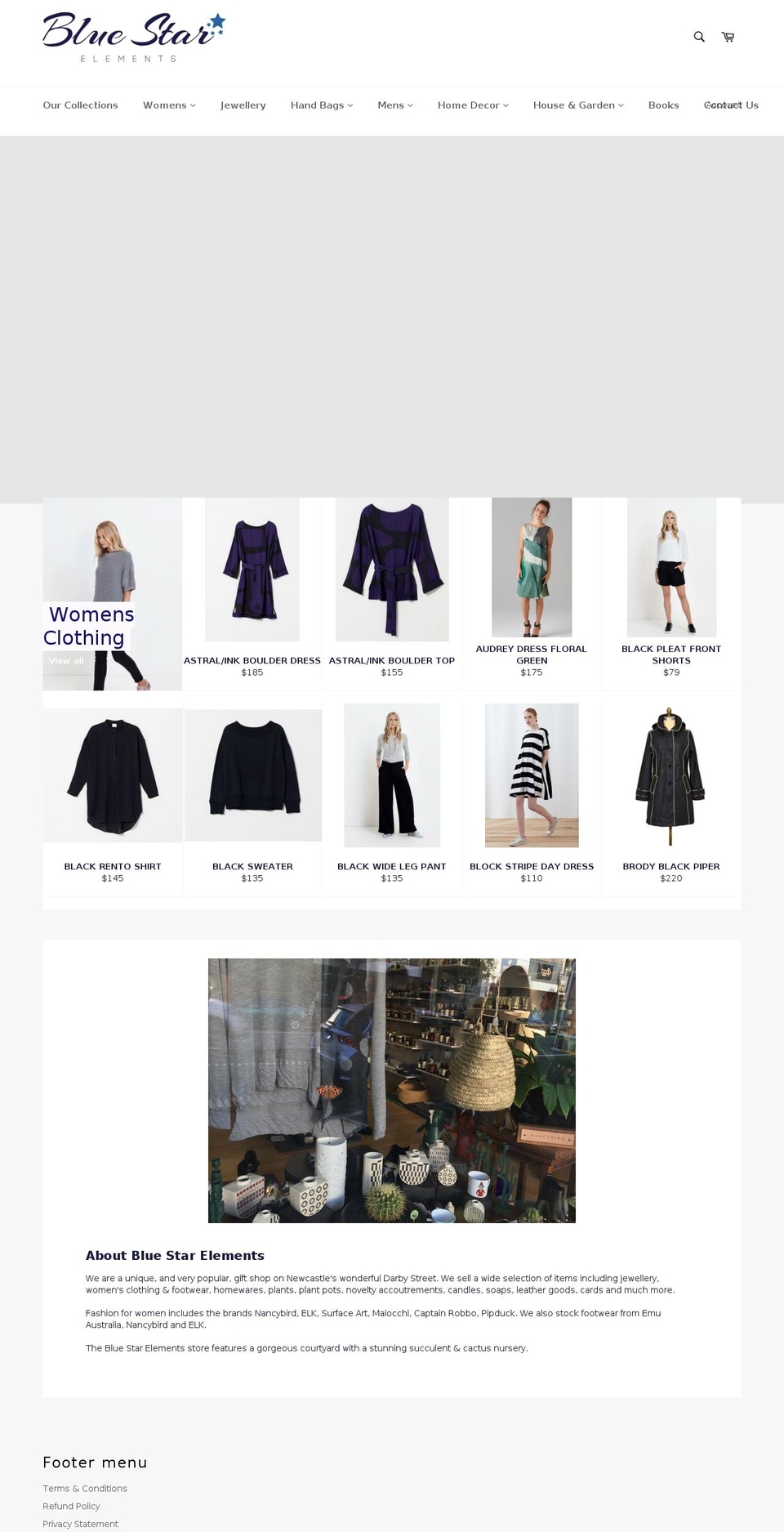bluestarelements.com.au shopify website screenshot