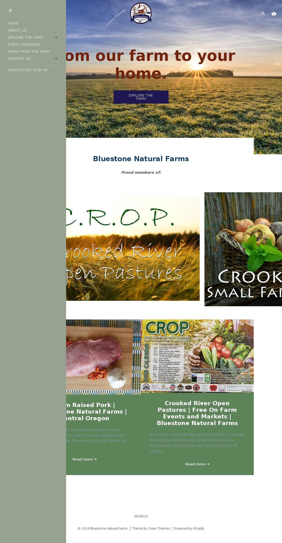 bluestonenaturalfarms.com — Shopify storefront screenshot