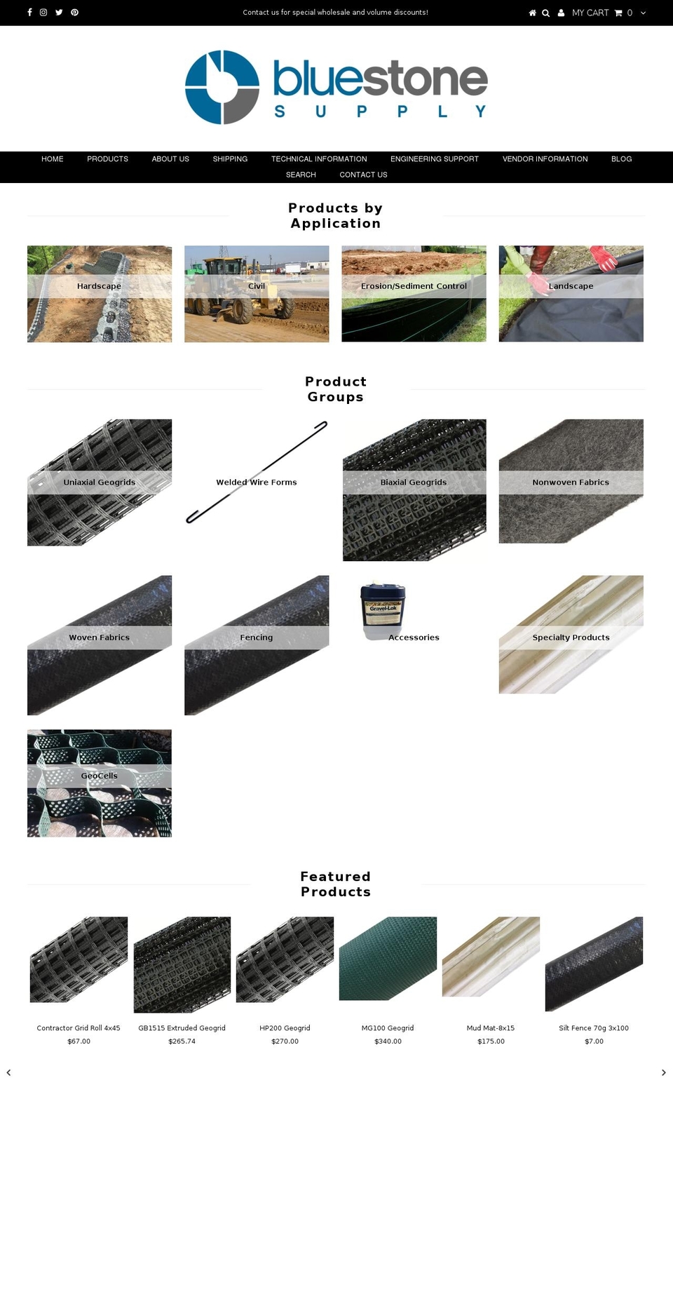 bluestonesupply.com shopify website screenshot