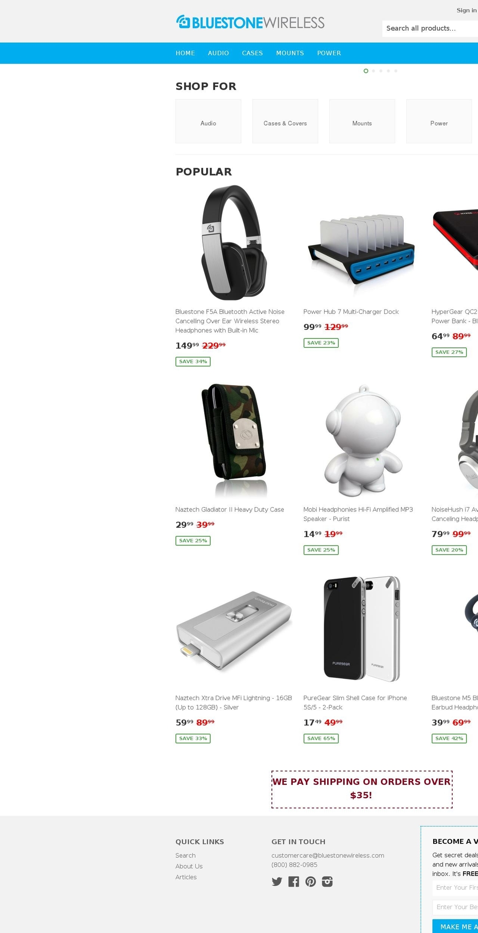 bluestonewireless.com shopify website screenshot