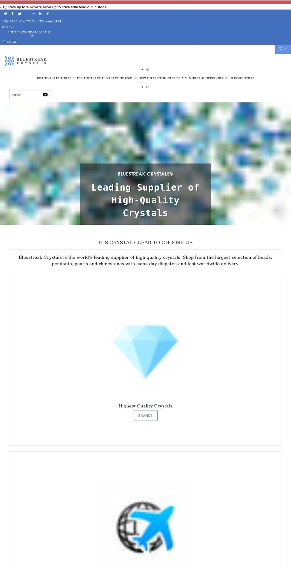 bluestreakcrystals.com shopify website screenshot