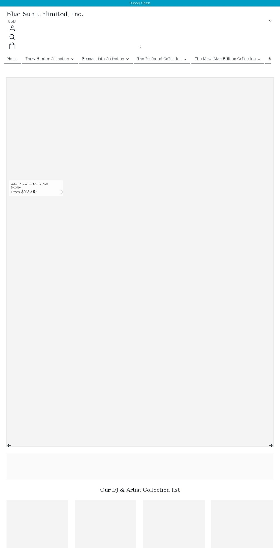 bluesununlimited.com shopify website screenshot