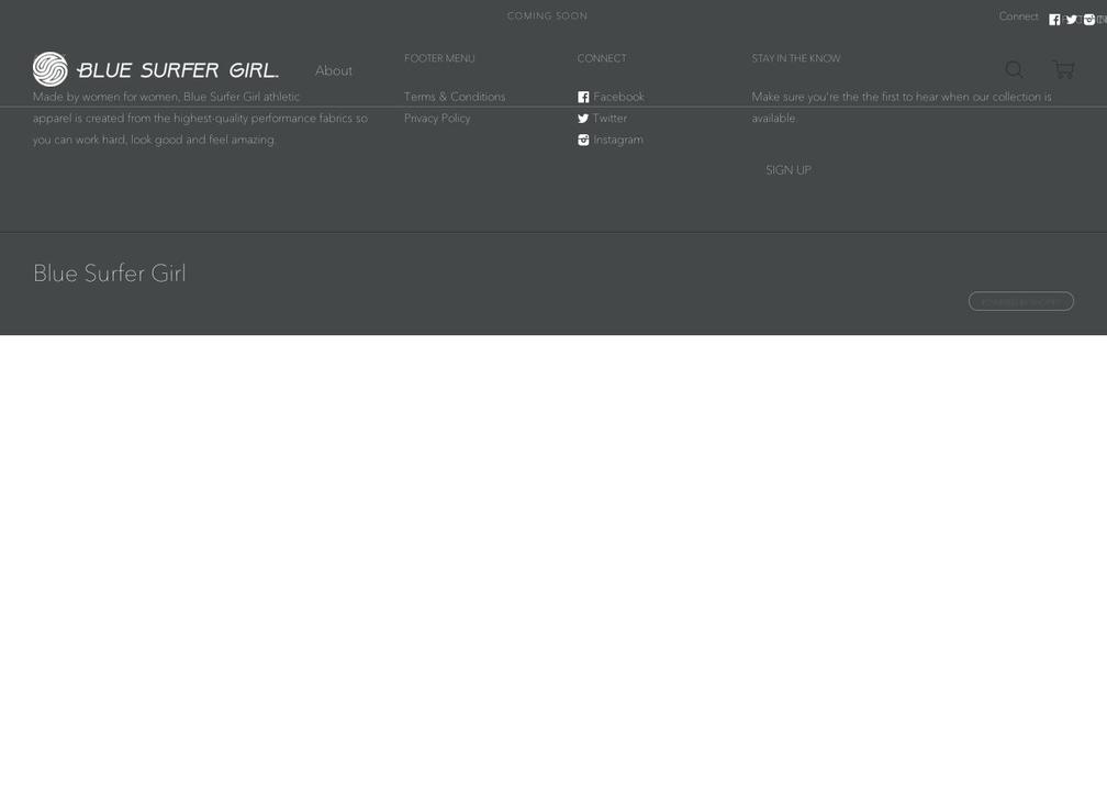 Update - Shopify theme site example bluesurfergirl.com