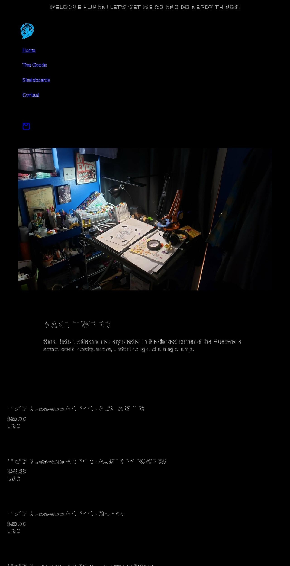 blueswade.com shopify website screenshot